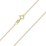 Materia Schmuck 925 Silber Panzerkette vergoldet 1mm - Damen Halskette in 50 cm gold K69-50