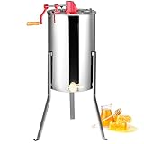 VEVOR Honigschleuder Manuell Tangentialschleuder 2/4 Rahmen Honigextractor aus Rostfreiem Stahl 48x23cm Wabengröße(Tief) 48x16cm Wabengröße(Mittel) 45mm Honigschleuse Ideal für Hobby-und Profi-Imker