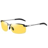 Hogvinnatil Sonnenbrille mit Farbwechsel, polarisierte Gläser, Blendschutz, Fahrbrille mit UV400-Schutz, für den Außenbereich, geeignet zum Angeln und Radfahren, gelb, riferimento alla
