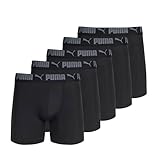 PUMA Herren Performance-Boxershorts, 5er-Pack, Schwarz, Large