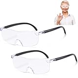 2 Stück 300% Vergrößerungsbrille, Lupenbrille Lupenbrille Für Brillenträger Brillenlupe Brillenträger Leselupe Für Brillenlupe Lupenbrille Für Naharbeit, Lesen, Nähen