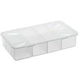 Rotho Snappy Aufbewahrungsbox 3l mit Einteilungen und Deckel, Kunststoff (PP) BPA-frei, transparent, 3l (33.9 x 19.8 x 7.6 cm)