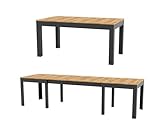 MPS groß praktisch Tisch WENUS 160-300x90x76cm Eiche Craft Schwarz 4-12 Personen Esstisch mit ausziehbarer Tischplatte auf 300 cm Modernes Design Rechteckiger Tisch