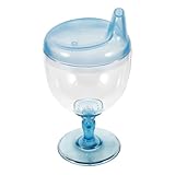 SHINEOFI Trinklernbecher, Kelchförmiger Trinkbecher, Auslaufsicheres Kunststoff-trinkglas für Kinder, 177 Ml, Blau, für Saft, Milch Und Wasser