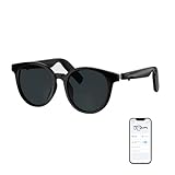 GetD AI Glasses Smart Glasses, Polarisierte Sonnenbrille, Bluetooth Smart Sonnenbrille für Damen Herren, 2-in-1 Kopfhörer und Brille (Schwarzer Rahmen + graue Gläser)