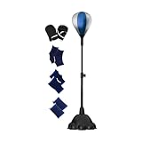 KESOTO Box Reaktionsball, Freistehender Punchingball, Verbessert Die Hand Augen Koordination, Boxsack, Verstellbar für MMA Punching, Heim Fitnessstudio, Blau Silber