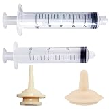 eurNhrN Miracle Nippel für Kätzchen, 2pcs 10 ml+30 ml Fütterungsspritze für Katzen, sicherer Silikonkatze Schnuller, Anti-E-CHEW-Welpenflaschen m Haustierversorgungen