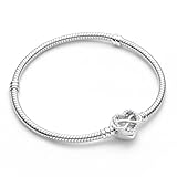 FEITENGU Infinity Charms Anhänger Silber 925 Armband Herz,Bettelarmband Schmuck,Schlangenkette Fake ME Moments Serie Bracelet,Geburtstag Jahrestag Geschenke für Frauen,17CM