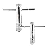 HENGBIRD 2 PCS T Griff Windeisen Ratsche Verstellbarer Hand Gewindeschneider Set Handgewindebohrer Satz T-förmigen Schraubenschlüssel Kit für Metrische Gewindebohrer M3-M8/M5-M12