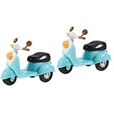 Mobestech 2 Stück kleine Motorradstatue montieren lebensechter Motorradschmuck Motorradmodellbau Motorrad-Ornament aus Kunststoff Motorrad Vintage-Motorrad-Ornament Plastik