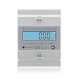 KETOTEK 3 Phasen Stromzähler AC Ampere Volt Leistung Energiemonitor Top Hat Din Rail Bidirektionaler Wattmeter Stromverbrauch Input Output kWh Drehstromzähler 3x230V/400V 10(100) A 50/60Hz DTS331