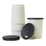 achilles Kaffeebecher 4er-Set - Coffee-to-go-Becher - spülmaschinenfeste Mehrwegbecher mit Deckel - 330ml - Becher grau - Deckel schwarz