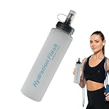 Nbbwwu Weiche Wasserflaschen,Faltbare Wasserflasche | Weiche Outdoor-Trinkflasche - 500 ml leichte Trinkflasche, tragbare Wasserflaschen mit Deckel für Reisen, Joggen, Laufen