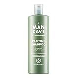 ManCave Koffein Shampoo, 500 ml, Haarshampoos Herren, Shampoo gegen Haarausfall, Natürliche Formel für Gesundes Haarwachstum, Vegan, Tierversuchsfrei, Tube aus Recycling-Kunststoff