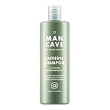 ManCave Shampoo Herren, 500 ml Koffein Shampoo, Shampoo gegen Haarausfall, Natürliche Formel für Gesundes Haarwachstum, Vegan, Tierversuchsfrei, Tube aus Recycling-Kunststoff