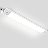 TONFFI LED Feuchtraumleuchte Deckenleuchte 60cm 18W für Garage Keller Bad Werkstatt Feuchtraum Warenhaus, LED Wannenleuchte Feuchtraumlampe Röhre, Wasserdicht IP65 Neutralweiß 4000K-4500K