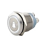 SeKi Edelstahl Drucktaster Ø19mm tastend flacher Kopfform farbig beleuchtetem Glocken Symbol in weiss Schraubanschluss; Klingeltaster