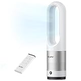 IcyAir Rotorloser Ventilator, Turmventilator sehr Leise, 35 dB, 90° Oszillation, 8 Geschwindigkeiten, 9h Timer, Kindersicher, LED-Anzeige, Ventilator Schlafzimmer Leise mit Fernbedienung