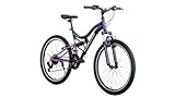 LUCHS Aura Mountainbike 24' & 26' – Das perfekte Fahrrad für Mädchen und Damen/Damenfahrrad, Mädchenfahrrad, Vollgefedert ab 10 Jahren & 145cm (Schwarz, 24' Zoll)
