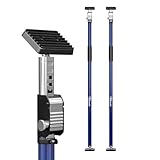 3-H 2X Montagestütze Klemmbalken 110-203cm,Höhenverstellbare Teleskopstützen Türspanner Zargenspanner Einhandstütze bis 50kg,Ladungssicherung Sicherungsstange Plattenheber Spannstange Stahl,Dunkelblau