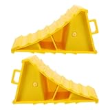 NUOBESTY 2 Stück Radkeile aus Robustem ABS mit Griff Reifenschutz und Bremsklötze für Wohnwagen Wohnmobile und Pkw Vielseitige Unterlegkeile für Sichere Fahrzeugstabilität