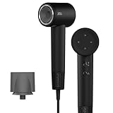 AINA Hochgeschwindigkeits-Haartrockner,Föhn bürstenloser Motor, 150.000 Umdrehungen pro Minute, leicht, ionisierend&Reise (1A Schwarz)