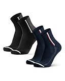DANISH ENDURANCE Merino Winter Fahrradsocken, Atmungsaktive Radsocken, Thermosocken, Kälteschutz, Gepolstert, Unisex, für Herren & Damen, 2 Paar Mehrfarbig (1xSchwarz, 1xMarineblau) 39-42