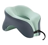 AZHKJKZH Nackenhörnchen Erwachsene Polyester Reise Nackenkissen Memory Foam Flugzeug Kissen Gesicht Nach Unten Kissen Entspannen Arme Reise Gadgets(Grün)