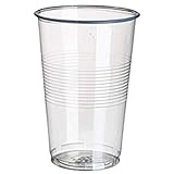 Papstar Plastikbecher / Kunststoffbecher 0.3 l transparent (100 Stück) ø 7.8 cm, Höhe 11.3 cm mit Füllstrich, praktischer Einwegbecher für Feste und Partys wie Geburtstag oder Grillparty, #16130