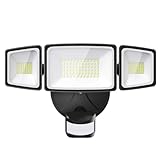 Onforu LED Strahler mit Bewegungsmelder Außen 55W, 5000LM LED Fluter, Außenstrahler mit verstellbaren 3 Köpfe, 6500K Kaltweiß, Scheinwerfer, IP65 Wasserdicht Flutlicht für Garage, Garten, Hof