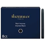 Waterman Füller-Tintenpatronen | Extra lang | Intense Black | 8 Stück