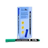 Raylu Paper – 12 Permanente Marker mit feiner Spitze 0,6 mm, Schwarzer Permanentmarker mit schnelltrocknender Tinte, Wasserfest und Lichtbeständig, für Büro und Schule (Schwarz, 0,6 mm)