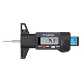 ALLmeter Reifenprofiltiefenmesser Messbereich 0-25,4mm Auflösung 0,01mm Reifen Profiltiefenmesser Reifenprofilmesser Profiltiefenmesser für Reifen mit LCD-Display für Motorrad Auto LKW PKW