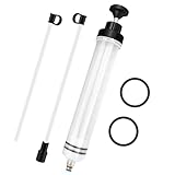 QOUBNIC Ölabsaugspritze, 500ML Ölspritze Handpumpe mit 2 Schlauch EIN Paar Ersatzgummiringe Ölabsaugpistole Absaugpumpe Ölabsaugpumpe für Motor Auto Getriebe Hinterachsöl