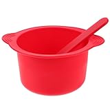 LALADEFIEE Silikon Wachswärmer Einsatz 400 ml Ersatz Wachswärmerschale mit Rührstab Hitzebeständige Wachserwärmerschale für Haarentfernung Wiederverwendbar für Wachsgerät Wiederverwendbar