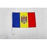 AZ FLAG - Autofahne Moldawien - 45x30 cm - Moldauische Autoflagge 30 x 45 Cm - Auto Flaggen