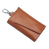 PADGCNOR Leder-Schlüsselanhänger for Herren, Schlüssel-Organizer, Autoschlüssel-Beutel, Geldbörse, Haushälterin, Schlüsseletui, Mini-Kartentasche für Damen und Herren(Brown)