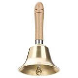 Yamobi Super Laut Handglocke Metall Glocken mit Holzgriff für Senioren zu Hause, Hochzeit, Tierausbildung, Büro, Mahlzeit, Meditation(8CM)