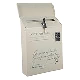 ETHZZLE Abschließbarer Briefkasten aus Eisen im Rustikalen Vintage Stil mit Großem Fassungsvermögen Amerikanischer Wandbriefkasten für Sichere Aufbewahrung von Post und Vorschlägen mit