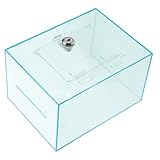minkissy Klarer Spardose mit Schloss Acryl Spardose für Erwachsene Kompakte Geldkassette Moderne Transparente Aufbewahrungsbox für Geld für Schreibtisch oder Register Sicheres Sparen