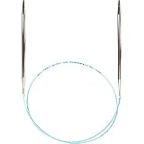 skacel by addi Rundstricknadeln, 80 cm, Turbo, rund, beschichtetes Messing, Stricknadel, Paar mit Nylonschnur, 7 mm (US Größe 10,75)