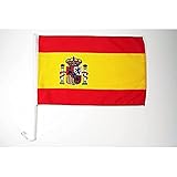 AZ FLAG - Autofahne Spanien - 45x30 cm - Spanische Autoflagge 30 x 45 cm - Auto Flaggen