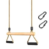 Lyndwin Trapez Schaukel, Kinderholz Multifunktions Einstellbar Schaukel mit Weicher Schwamm Griff Indoor Outdoor Kinder Trapezschaukel bis 100 kg (42cm)