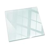 Glasplatte für Kaminofen 50x50 cm Elegante Klarglas Kaminbodenplatte Quadratisch Hartglas Sicherheitsglas Glasbodenplatte Ofenglas Glasboden für Kamin Schutzplatte Hitzeschutz für Kamin Funken