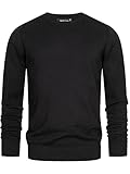 Indicode Herren Gamal Strickpullover aus 80% Baumwolle | Pullover O-Neck Pulli Männer Black XXL
