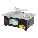 Fliuyr Tischsäge,Mini Tischkreissäge mit 4 Klingen,7 Geschwindigkeiten Einstellbarer Präzisions Table Saw,Tragbar Multifunktions-Tischsäge für Heimwerker, Hobby, Modell, Handwerk