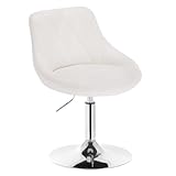 WOLTU Verstellbarer Sitzhocker Stuhl Arbeitshocker Bürohocker Schminkhocker mit Rückenlehne aus Kunstleder und Metall höhenverstellbar drehbar, Sitz 42-58 cm Hoch, Weiß, BH241ws-1