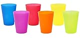 Gut & Günstig Colourful Drinking Cups, Set of 6, Platsik Cups, 0.3 Litres, Suitable as Plastic Cups for Children