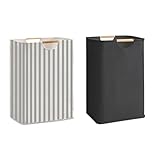 2 Stück Wäschekorb, 75L Groß Wäschesammler Aufbewahrungskorb Kinderzimmer mit Griffen, Faltbar Laundry Baskets Handtuchkorb Organizer für Schlafzimmer Badezimmer Wohnzimmer Wäschetonne 40x30x60cm -G