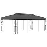 Gecheer Pavillon Partyzelt Gartenpavillon Festzelt Gartenzelt 3x6 m Anthrazit